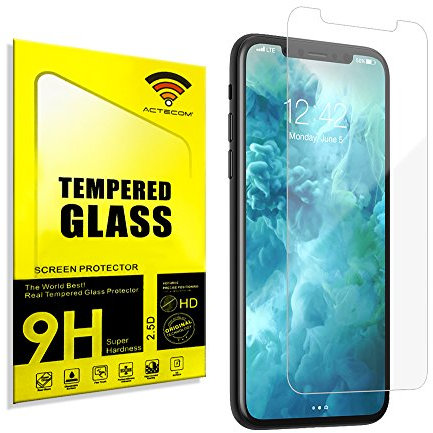 actecom® Cristal Templado para iPhone XR/iPhone 11 2.5D 9H Protector Pantalla para iPhone XR/iPhone 11