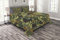 ABAKUHAUS Camo Tagesdecke Set, Klassisches Deutschland Pattern, Set mit Kissenbezügen Waschbar, für Doppelbetten 220 x 220 cm, Dunkelgrün Grün