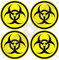 Biohazard Warnaufkleber, 50 mm, Covid Virus, biologische Gefahr, Sicherheit, rund, Vinyl, 4 Stück