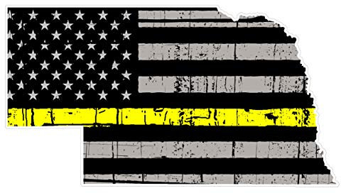 Sticker-Designs 10cm! Klebe-Folie Wetterfest Made-IN-Germany Nebraska State Staat USA Yellow-Line Used-Look D476 UV&Waschanlagenfest Auto-Aufkleber Profi-Qualität!