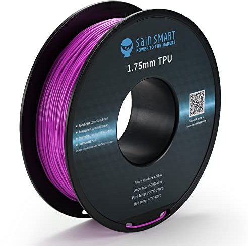 SainSmart Neon Color TPU, 1.75mm Flexible TPU 3D Printer Filament 800g, Dimensional Accuracy +/- 0.05 mm, Neon Magent