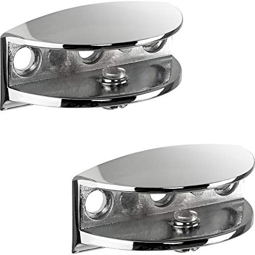 Gedotec Lot de 2 supports en métal pour étagère en verre et bois - Support mural pour tablettes d'épaisseur de 4 à 10 mm - Support mural pour étagères en verre - Design en métal