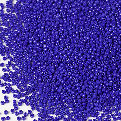 Tibaoffy Größe 12/0 Glas-Craft-Rocailles 2 mm Dunkelblaue Rocailles für die Schmuckherstellung (insgesamt ca. 100 g, ca. 11000 Stück)