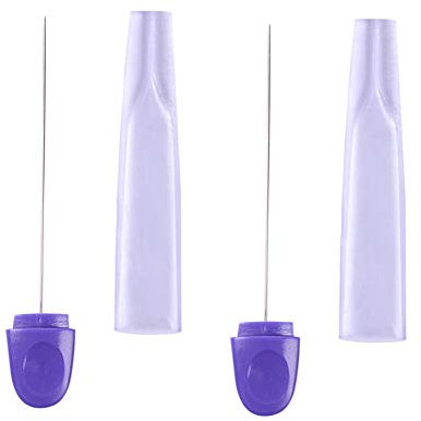 2 Pieces Stainless Steel Reusable Cake Testing Needles Probe Skewer Pin Needle for Kitchen Home Bakery Tools with Transparent Cover