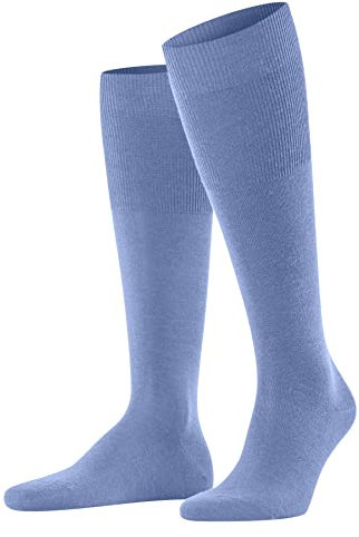 FALKE Herren Kniestrümpfe Airport M Kh Wolle Baumwolle lang einfarbig 1 Paar, Blau Cornflower Blue 6554, 39-40