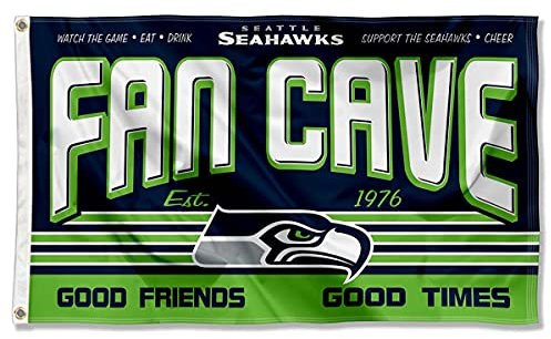 WinCraft Seattle Seahawks Large Indoor Outdoor Fan Cave Banner Flag