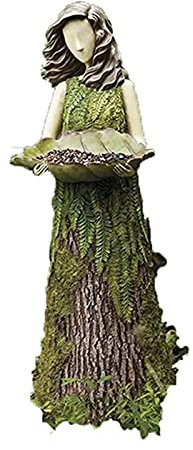 Garten-Futterstation Sherwood Farn Fee Statuary – mit Vogelfutterstation aus Kunstharz für den Außenbereich, sehr niedlich