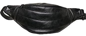 Urban Classics Unisex Puffer Imitation Leather Shoulder Bag Tasche, Black, one Size