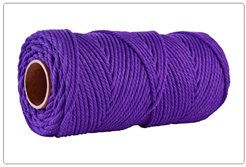Corda in cotone da 4 mm Corda colorata in macramè Corda beige intrecciata Craft Macrame String Matrimonio fai da te Tessili per la casa Fornitura decorativa 100 M-Viola