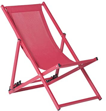 Bequemer roter Liegestuhl mit rotem Rahmen aus Aluminium und Polyester Locri