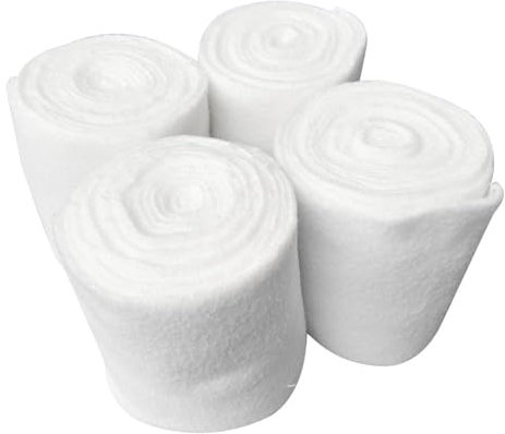 250x12cm/98.43x4.72inch Horse Leg Wraps, 4 Rolls Fleece Horse Leg Wraps Thick White Horse Leg Wraps Horse Leg Bandage Support Professional Equestrian Equipment for Horse Legs