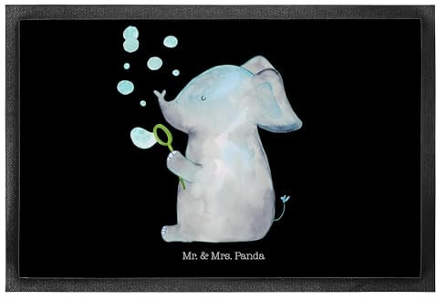Mr. & Mrs. Panda 50 x 75 cm Fußmatte Elefant Seifenblasen - Geschenk, Tiermotive, Schmutzfänger, Tiere, Fußabstreifer, Gummimatte, Gute Laune,