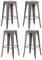 Duhome Barhocker Eisen Barstühle 4er Set, Sitzhöhe 76cm Tresenhocker, Stapelbar Metall Bistrohocker mit Fußstütze im Industry Design, Metallic Braun