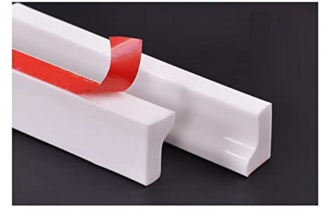 MOUAJ Wasserhaltestreifen, Wasserhaltestreifen füR Duschschwellen Aus Silikon, Wasserhaltestreifen füR BadezimmerküChen, Selbstklebend Schwallschutzleiste Dusche (Color : Weiß, Size : 1.8cm)