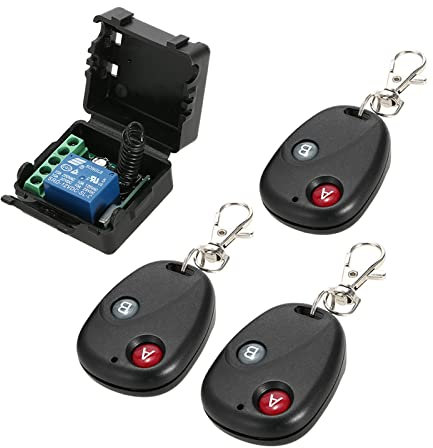 Splenssy 433Mhz 12V 1CH inalámbrico Interruptor Remoto Receptor transmisor Universal de Control Remoto módulo de Interruptor y 3pcs mandos a Distancia