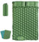 EXLECO Matelas Gonflable Camping 2 Personnes Matelas Autogonflant 123CM Matelas Randonnée avec Oreiller Tapis de Couchage Autogonflant Pliable Matelas de Camping avec Pompe à Pied L'extérieur Vert