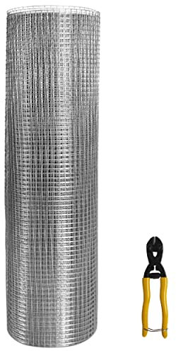 VORVIL Galvanized Hardware Cloth, Hot Dipped Galvanized, Welded Mesh Wire for Outdoor Fencing, Chicken Coops, Vegetable Gardens, or Animal Deterrent (36” x 50’ Roll)