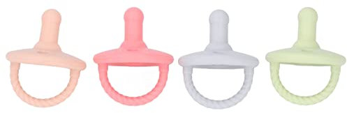 Sucette Bebe, Tetine Bebe, Lot de 4 Du Sein Comme Sucette Bébé Sucette en Silicone Douce et Flexible Tétine Suavinex Sucette Allaitement Idéal pour Dormir, pour Nouveau-nés