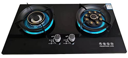 Cuisinière À Gaz Table De Cuisson 2 Brûleurs, Verre Trempé Plaque De Cuisson À Gaz Intégrée LPG/NG Dual Fuel Facile À Nettoyer For Les Camping-cars, Convient For La Cuisine À Domicile Et Le Camping En