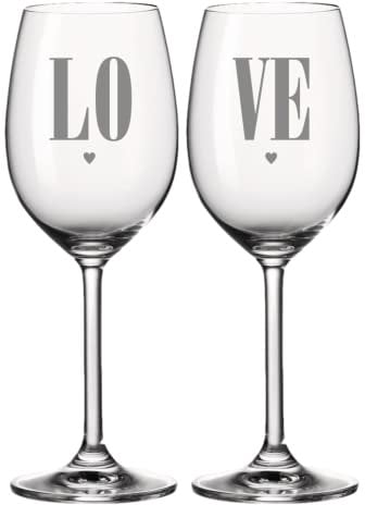 4you DESIGN 2er Set Leonardo Weingläser XL ‚Love‘ á 630ml I Geschenk für Hochzeitspaare, Eltern, Verliebte | Schöne Geschenkidee zur Hochzeit, Valentinstag, Weihnachten