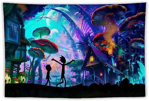 TANOHA Wandteppich, Rick und Morty Wand Dekor waschbar Wandteppich, Wohnzimmer Schlafzimmer Schlafsaal Zimmer Home Decor.,150x130cm