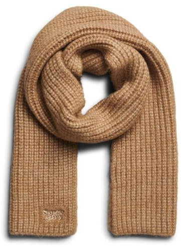 Superdry Damen Schal mit Rippmuster Geröstetes Kokosbraun 1SIZE