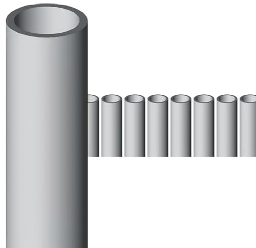 20 Metri Tubo Rigido Canalina Passacavi D20mm, 10 Pezzi da 2 Metri, Per Impianto Eletttrico, Uso Interno e Esterno, Colore Grigio In PVC (10 Pezzi D20mm)