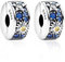 Amuefer Celestial Sun, Star & Moon Clip Charms für Armbänder 925 Sterling Silber mit Cubic Zirkonia Stopper Geburtstag Weihnachten Schmuck Geschenke für Frauen Mädchen-2 Stücke