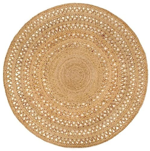 AJJHUUKI OthersArea Teppich handgeflochten Jute 180 cm rund