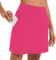 Timuspo Gonna da tennis da donna con pantaloni, gonna corta con tasche, estiva, sportiva, per golf, escursionismo, corsa, ciclismo, Colore: rosa., S
