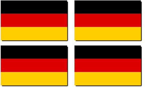 Aufkleber: 150x90 mm, 4 Stück - Flagge - Deutschland - für Auto, Laptop und mehr - für Auto, Koffer, Laptop und mehr