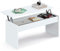 briebe Mesa Centro Elevable, Comedor, Salón, Mesita Café Baja Auxiliar para Sofá, 47x100x50cm/ 58x100x50 cm (Alto x Ancho x Profundo) Opal (Blanco)