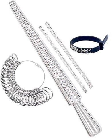 Ring Sizer UK Mandrel Measuring Tool Metal Rings Size Gauge Set Measure Women Mens Fingers Jewlery Sizing Tools UK Size with half Size