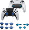 CHARM FOCUS Replacement Kit Thumbsticks & Back Paddles for PS5 Edge Controller, Analog Thumb Sticks Caps Interchangeable for PS5 Dual Sense Edge Stick Module, 6 Joysticks, 4 Back Buttons, Blue