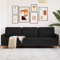 Willood 3-Sitzer-Sofa Schwarz 210 cm Stoff Sofa mit Armlehnen und weichen Kissen, geeignet für Wohnzimmer, Holzbeinen