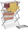Relaxdays Wäscheständer, klappbar, 11 Stangen, HBT 104x73x38 cm, innen, Metall, platzsparender Turmwäscheständer, grau