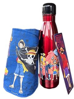 Homadict – Pack Bouteille Isotherme One Piece + Protection Manga – Boîte Décorative Style Manga – Licence Officielle