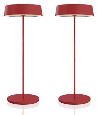 Palmina 901,2 Led Tischlampe Dimmbar,4400mah Led Tischlampe Kabellos, IP54-Schutz, Lampe Für Den Innen-/Außenbereich, Geeignet Für Abendessen, Lesen, Schlafzimmer, Garten Und Vieles Mehr/Rot
