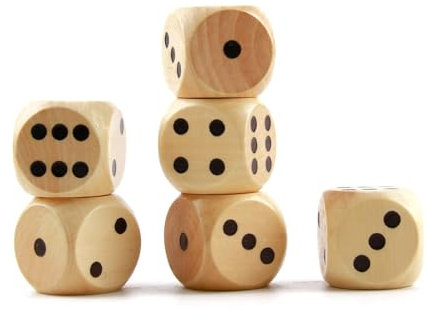 Set di 6 Dadi in Gioco Naturale 30 mm, Cubi Robusti e Leggeri per Giochi Educativi, Attività Creative e Giochi da Tavolo
