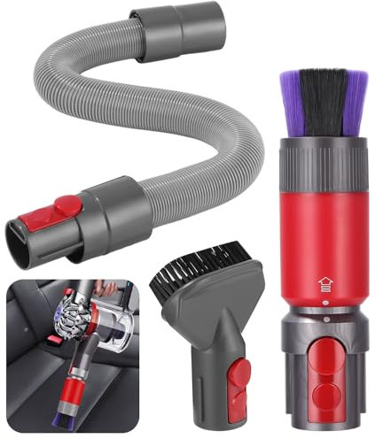 Toaren 3 Polvo Sin Rastros Aspiradoras Cabezal Cepillo para Accesorios Aspirador Dyson V15,V10,V11,V8,V7 con Tubo Aspiradora Universal Cerdas Ultrafinas para Repuestos Dyson Cepillo Antiarañazos