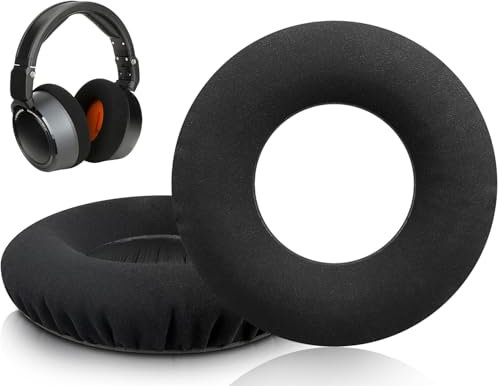 SOULWIT Cuscinetti Auricolari Professionali in Panno Nano Ricambio per Neumann NDH 20 (NDH20) Studio Cuffie, Padiglioni Cuffie con Schiuma ad Alta Densità - NDH 20 NC Nero