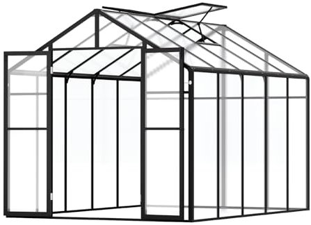 VEVOR Serra in Policarbonato 236 x 289 x 206 cm, Serra per Esterni con 2 Finestre di Ventilazione, Serra in Stile Padiglione con Porta a Battente, Kit Serra in Alluminio per Esterni, Giardino