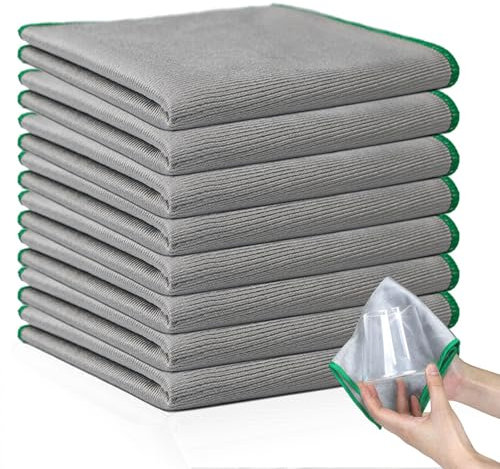 Lubgitsr 6x Magic Glass Cleaning Cloth, Double-Sided Lint Free Microfibre Cleaning Cloth for Home All Purpose, Polishing Rags for Bathroom Mirrors Kitchen Dish Windscreen, 30x30cm