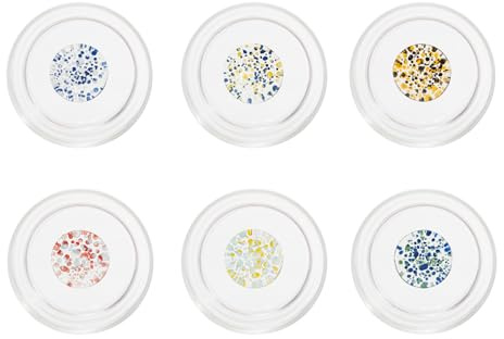 Zafferano Teca Terrazo Set 6 Wassergläser transparent, mit Einschlüssen in 6 verschiedenen Farben