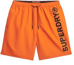 Superdry Herren 43,2 cm Sport-Badeshorts mit Grafik Denver Orange L