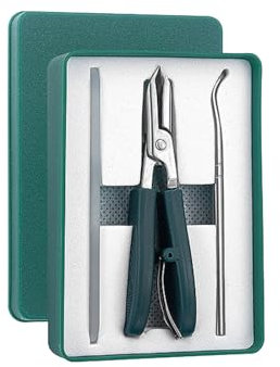 Set of 3 Eagle Beak Beveled Nail Clippers, Three Sets of Eagle Beak Beveled Nails Clippers, Oblique Ingrown Toenails Clipper, Beveled Nail Clipper, for Thick Nails, Seniors&Ingrown Care (Green)