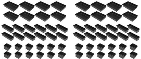 Goufride Tool Box Organizer and Storage Tray, Tool Box Drawer Organizer Bins, Toolbox Organizer Tray Divider Set, Black 64 Pack