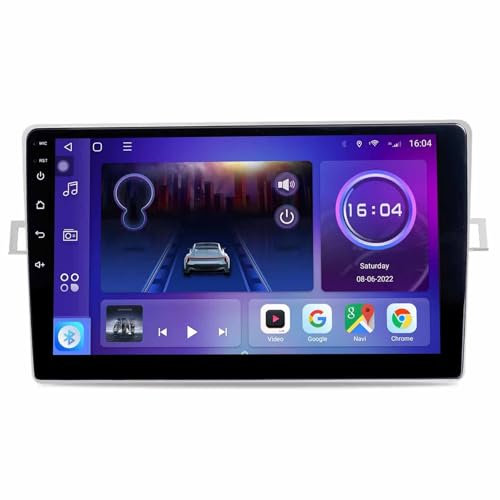 BOJONTN 9 Zoll Android 14 Touchscreen Bildschirm Autoradio 2 Din für Toyota Verso 2009-2018 mit Kabellosem Carplay Bluetooth GPS Navi Lenkradsteuerung Rückfahrkamera(F4 (8+128G))