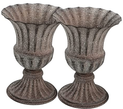 OSOLADY Jarrón para Cementerio de Hierro Soporte para Flores Decoración Exterior 2 Piezas