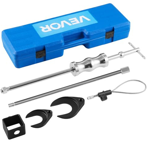 VEVOR Inner CV Axle Puller Tool Set with 5/8 in-18 Slide Hammer & 2-Inch 2.5-Inch CV Joint Fork Adapter, Inner CV Joint Removal Tool Kit, Heavy Duty Front Wheel Drive Axle Puller Slide Hammer Set